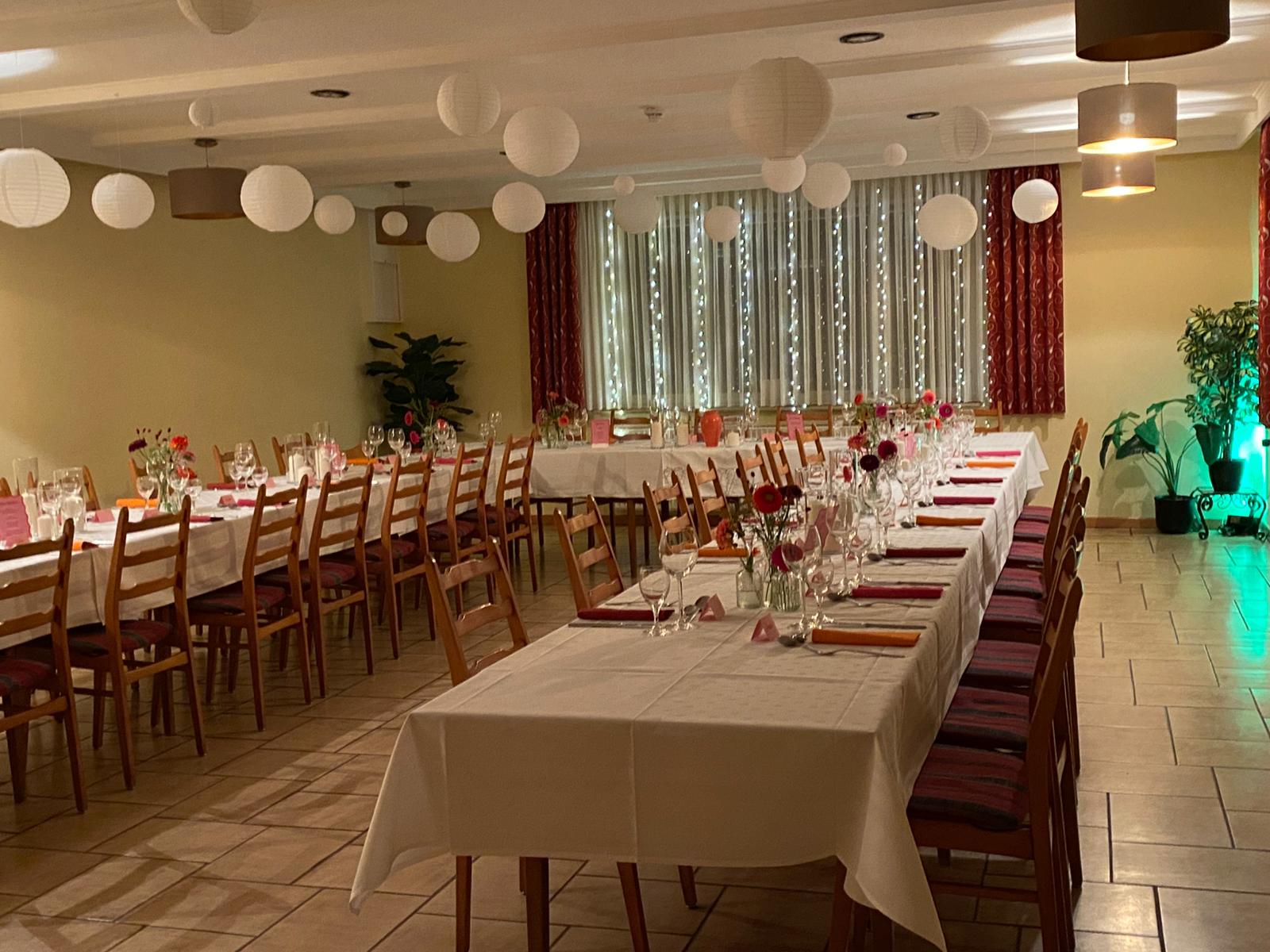 Saal für Feiern im Gasthaus Zur Eiche
